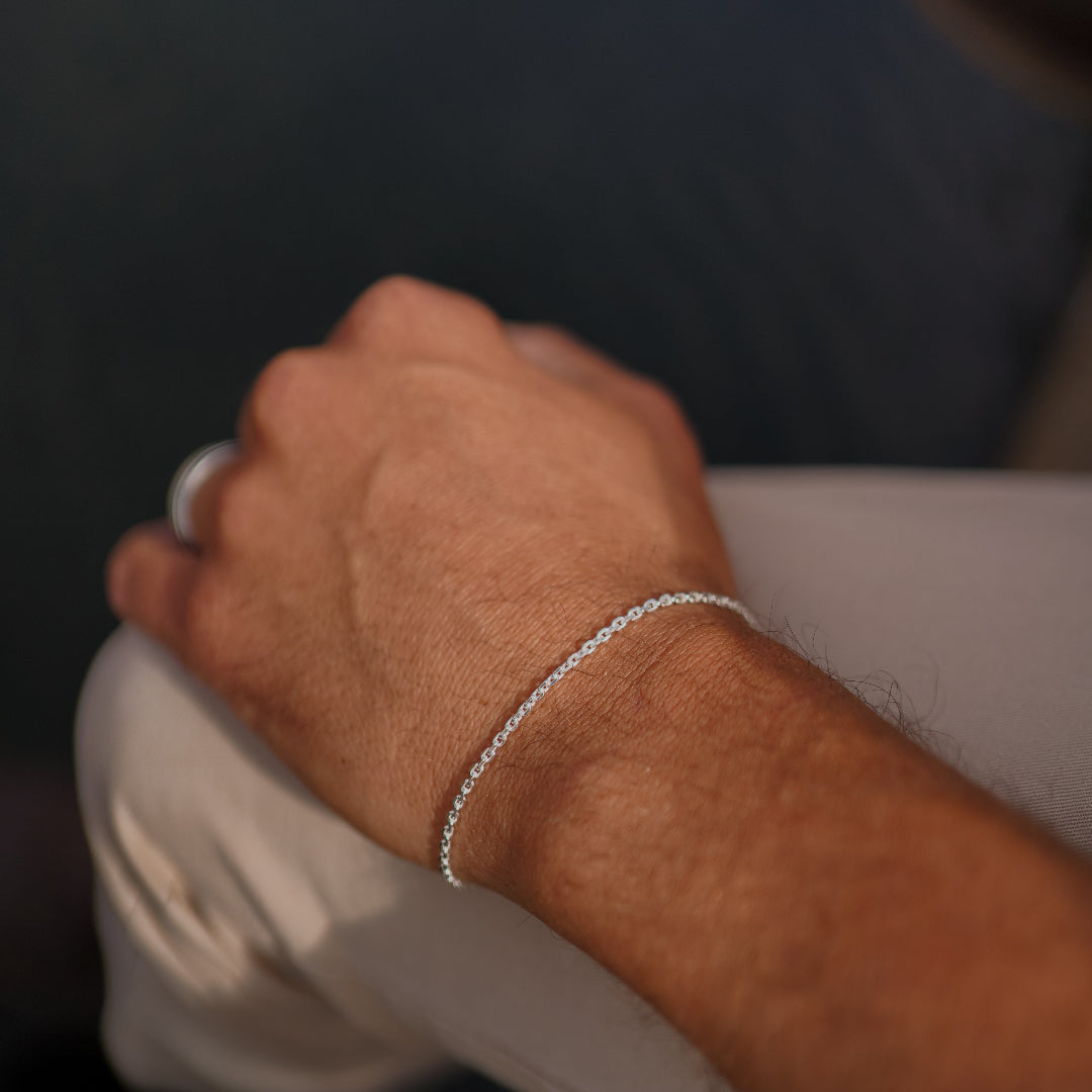 Arno | 2 mm Ankerketten-Armband aus Sterlingsilber