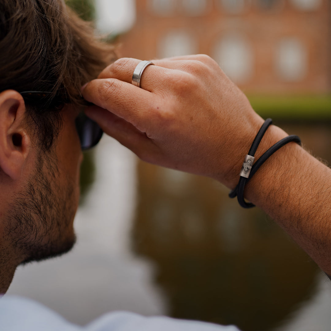 Peace | Silikonarmband mit Silber-Element