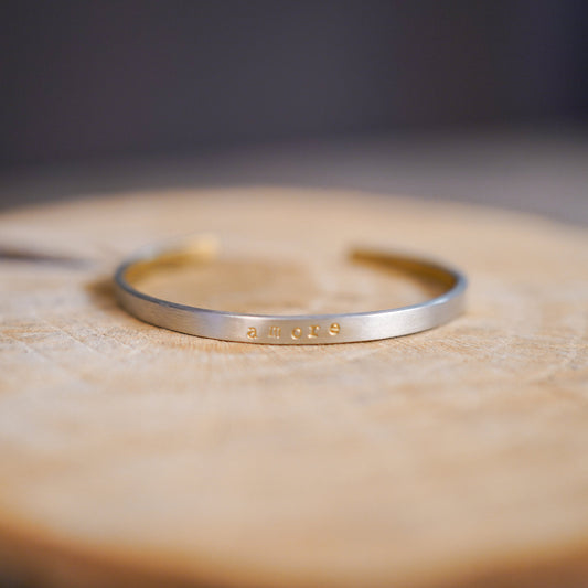 Amore | 5 mm Armband aus Sterlingsilber mit Goldpatina